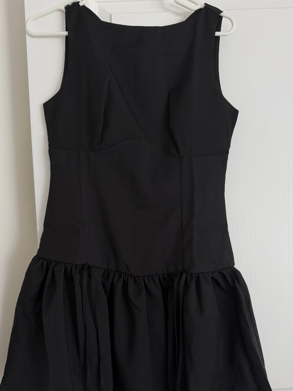 Black Sleeveless Drop-Waist Mini Dress  – Size M